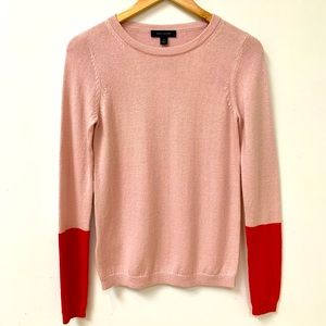 Ann Taylor sweater, xs, colour blocked pink and red.